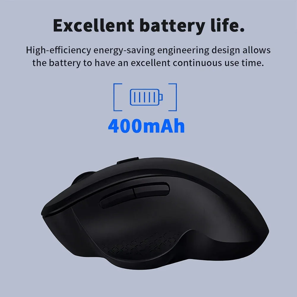 Rechargeable Wireless Bluetooth Mouse – 6-Button Ergonomic Mouse with Adjustable DPI for PC & Laptop