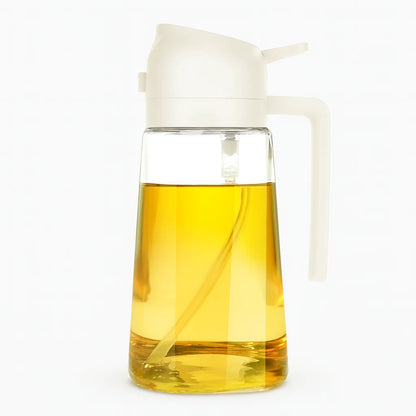 2-in-1 Oil Dispenser Bottle with Built-In Measuring Cup – Easy Measure & Pour, No-Drip Design