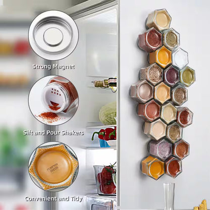 20-Pack Magnetic Glass Spice Jars with Shaker Lids & Labels – Organize Your Kitchen with Ease