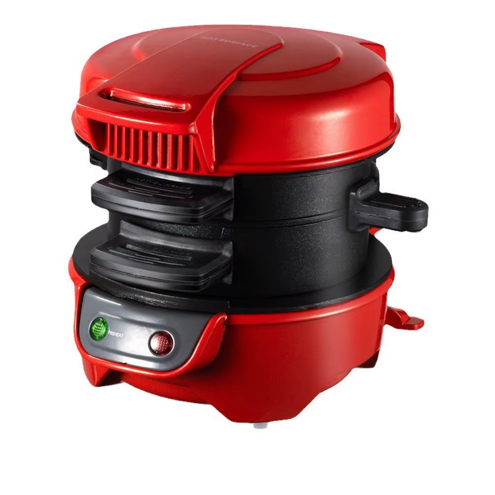 3-in-1 Electric Sandwich Maker, Burger Maker & Egg Cooker – 600W Non-Stick Breakfast Machine