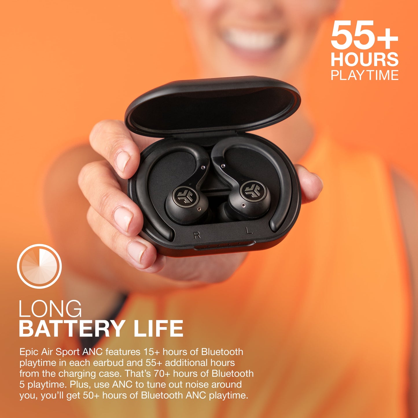 Epic Air Sport ANC True Wireless Earbuds – Active Noise Cancelling Wireless Headphones with Secure Sport Fit
