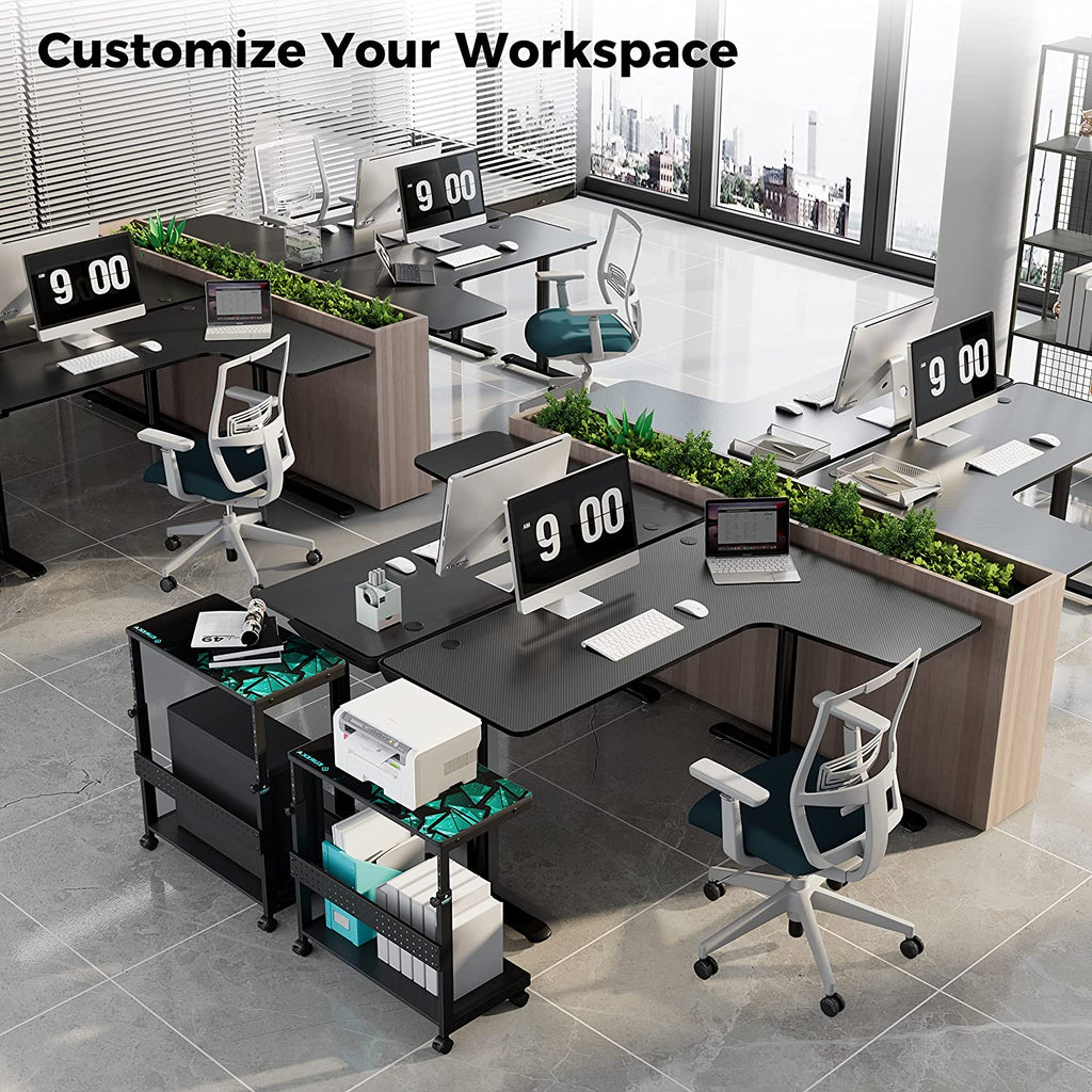 L-Shaped Gaming Desk – 60-Inch Corner Computer Desk with Mouse Pad & Cable Management