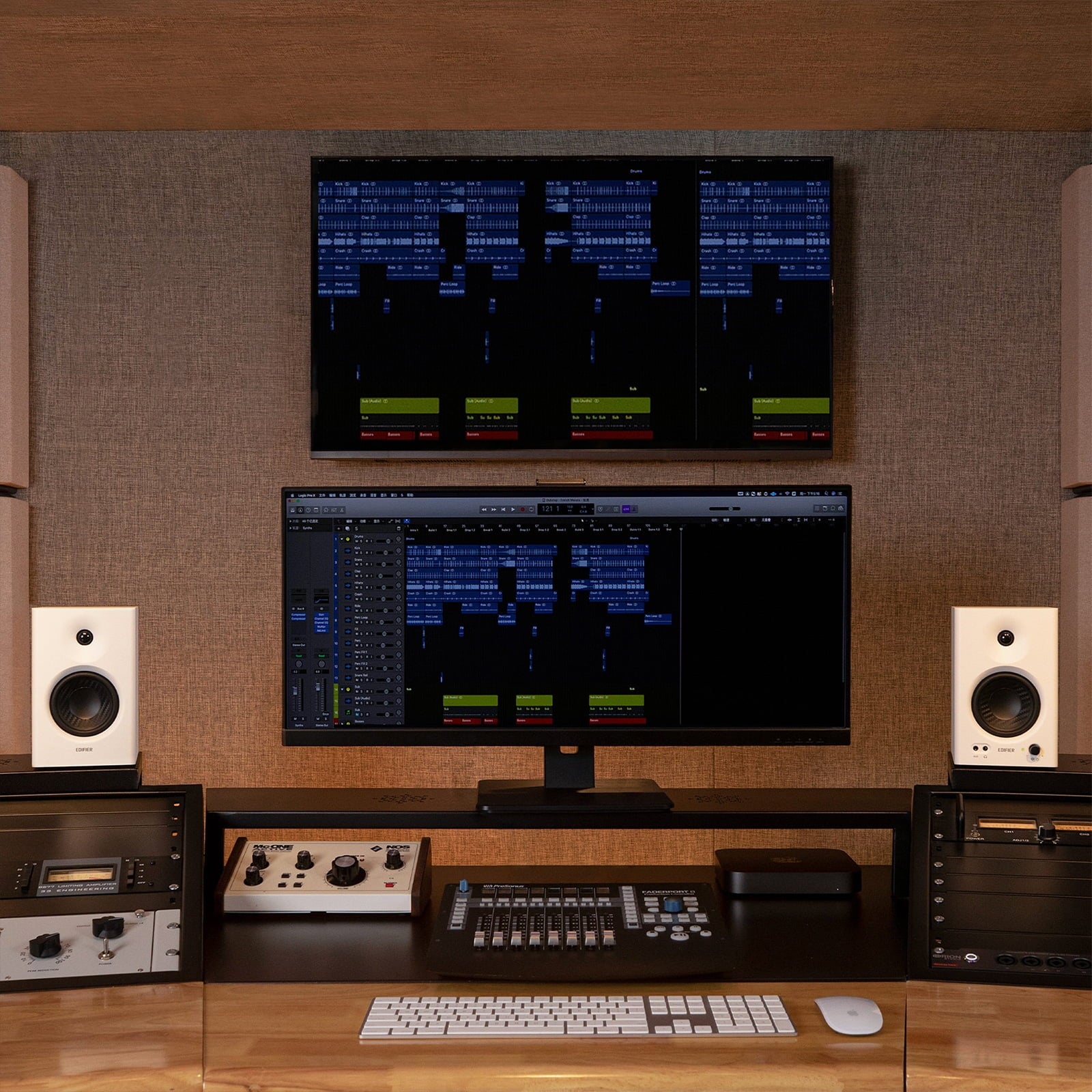MR4 Powered Studio Monitor Speakers – 4" Active Near-Field Monitor Speakers for Music Production, Gaming & Home Audio (White, Pair)