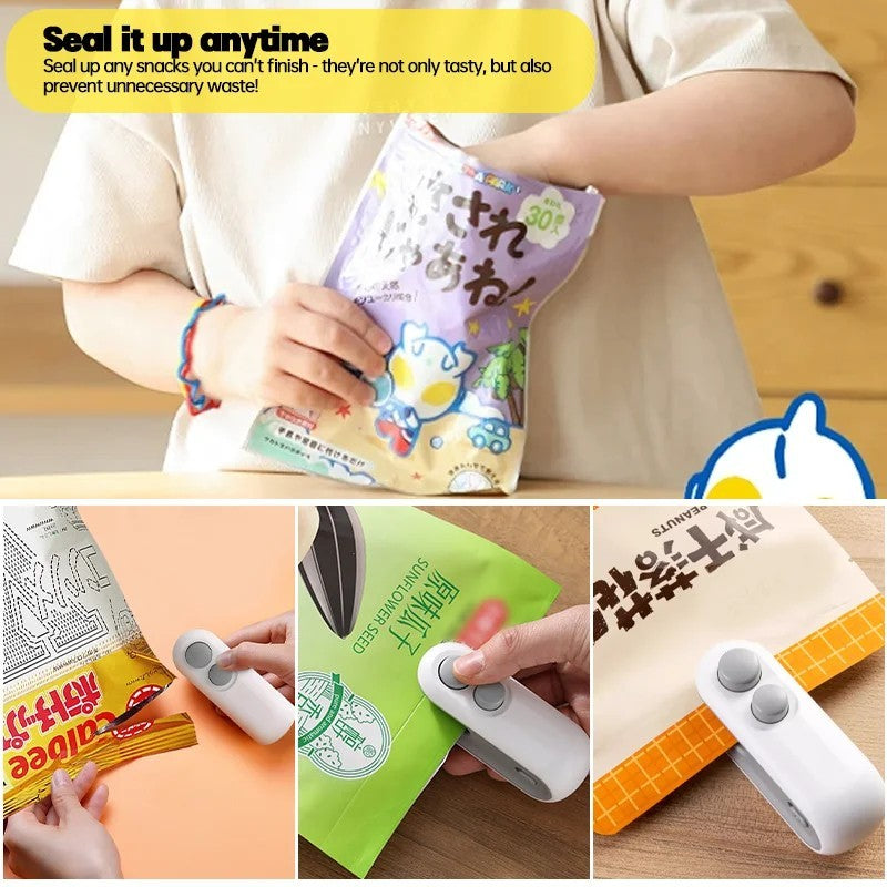 Mini 2-in-1 Rechargeable Bag Sealer & Cutter with Magnet – Keep Food Fresh Longer