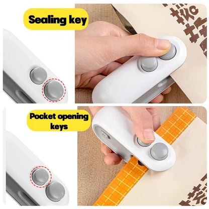 Mini 2-in-1 Rechargeable Bag Sealer & Cutter with Magnet – Keep Food Fresh Longer