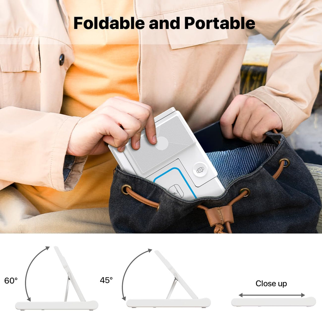3-in-1 Foldable Wireless Charging Station for iPhone, Apple Watch, and AirPods – Fast Qi Charger, White**