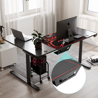 L-Shaped Gaming Desk – 60-Inch Corner Computer Desk with Mouse Pad & Cable Management