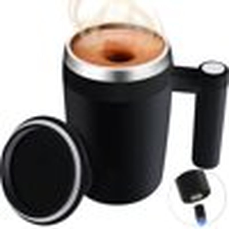 Rechargeable Self-Stirring Mug – Automatic Magnetic Mixing Coffee Cup, 14.5oz Stainless Steel Travel Mug for Coffee, Tea & More