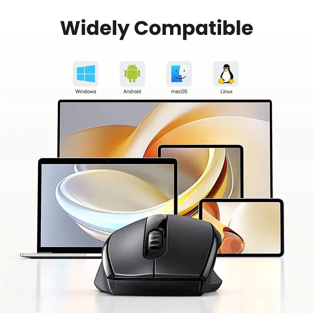 Rechargeable Wireless Bluetooth Mouse – 6-Button Ergonomic Mouse with Adjustable DPI for PC & Laptop