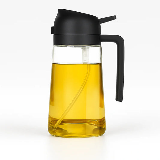 2-in-1 Oil Dispenser Bottle with Built-In Measuring Cup – Easy Measure & Pour, No-Drip Design