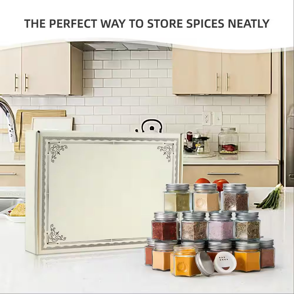 20-Pack Magnetic Glass Spice Jars with Shaker Lids & Labels – Organize Your Kitchen with Ease
