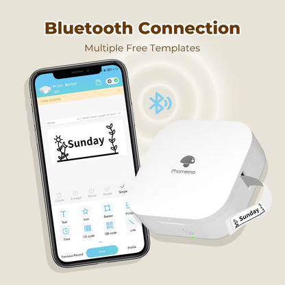 Phomemo Q30 Portable Bluetooth Label Maker – Wireless Thermal Sticker Printer with Custom Label Paper Support