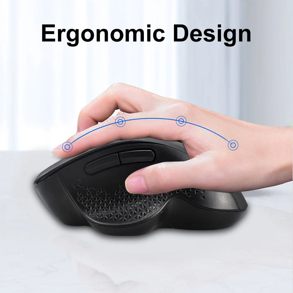 Rechargeable Wireless Bluetooth Mouse – 6-Button Ergonomic Mouse with Adjustable DPI for PC & Laptop