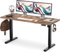 55-Inch Electric Standing Desk – Height Adjustable Sit-Stand Home Office Computer Desk with Quiet Motor, 178 lb Capacity, Rustic Brown