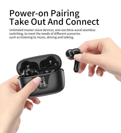 Wireless Bluetooth 5.3 Earbuds with LED Charging Case – 50 Hours Playtime