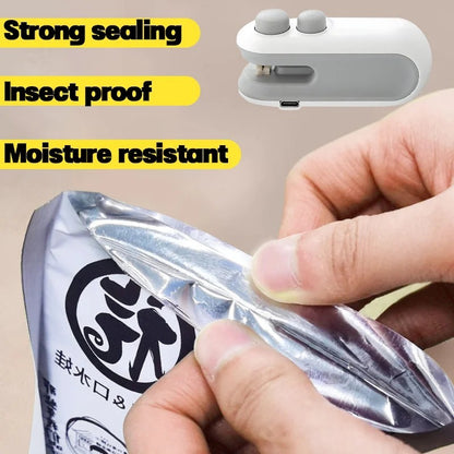 Mini 2-in-1 Rechargeable Bag Sealer & Cutter with Magnet – Keep Food Fresh Longer