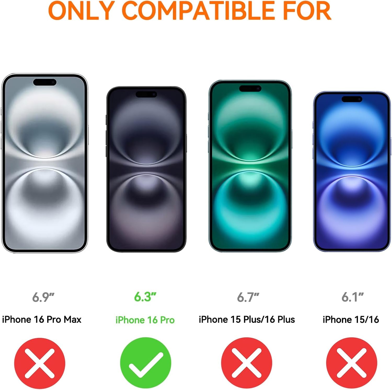 iPhone 16 Pro Privacy Screen Protector & Camera Lens Protector Set – 2 Pack Anti-Spy Tempered Glass + 2 Pack Lens Protectors (6.3")