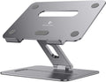 Adjustable Aluminum Laptop Stand for Desk – Ergonomic Laptop Riser with Heat Ventilation for 10–17 Inch Laptops, Space Gray