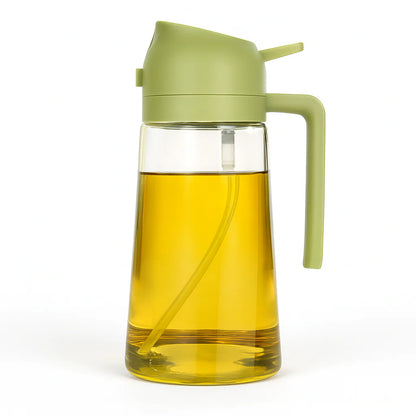 2-in-1 Oil Dispenser Bottle with Built-In Measuring Cup – Easy Measure & Pour, No-Drip Design