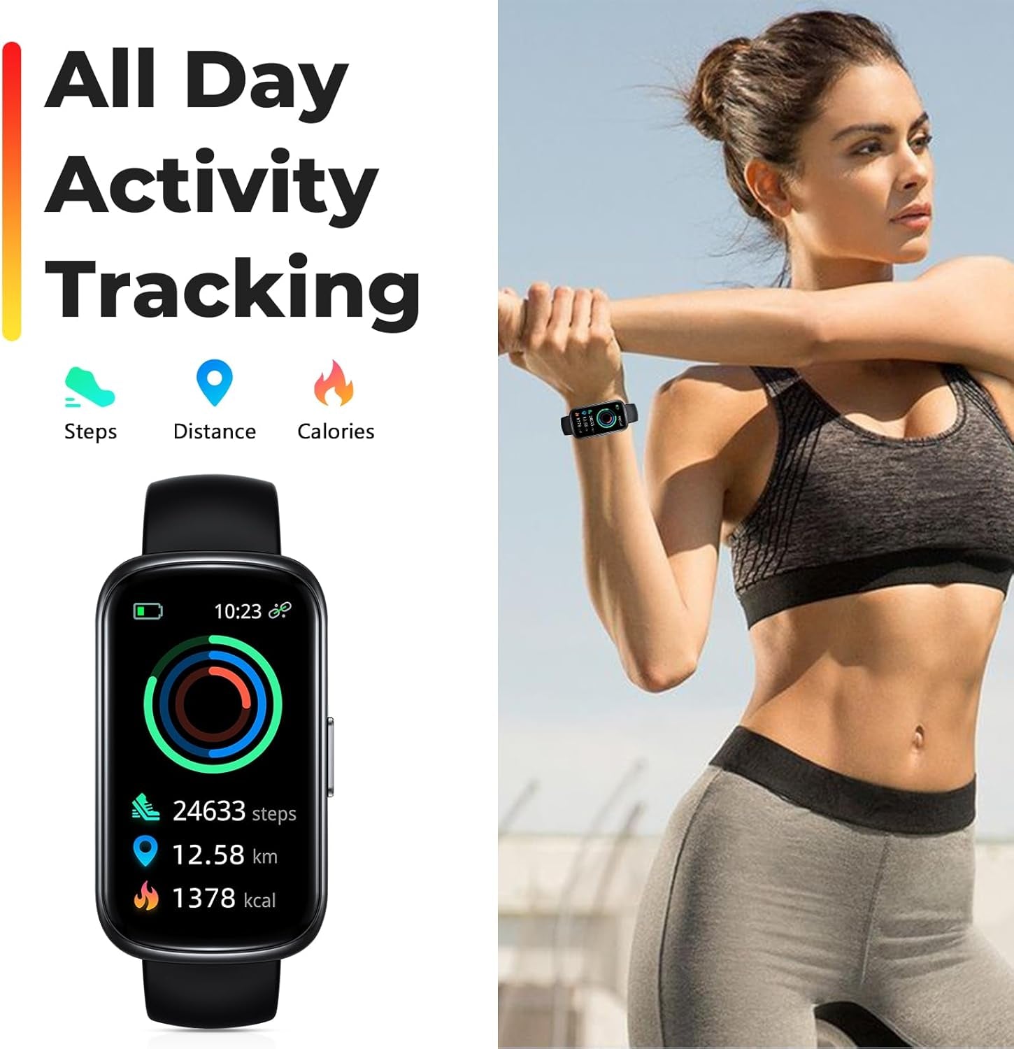 Fitness Tracker Smart Watch with 24/7 Health Monitoring
